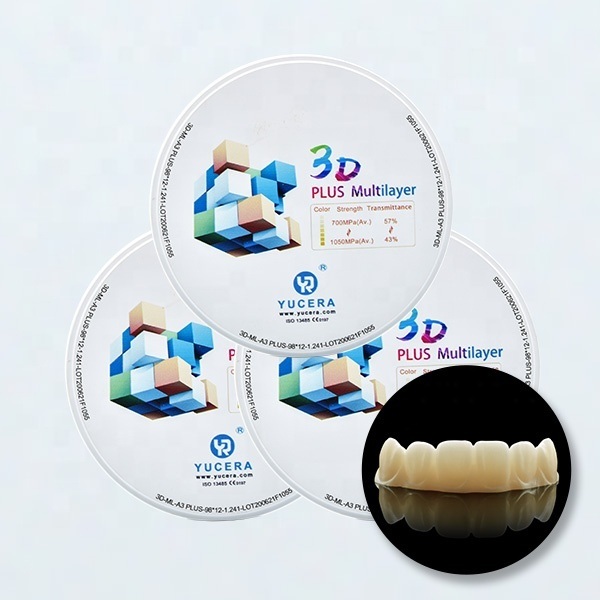 Yucera Zirconia Block CAD CAM Open System High Translucency Zirconia 3D Multilayer