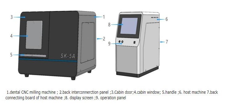 Fresa dentale CAD/CAM per laboratorio odontotecnico per fresatura zirconia per altre attrezzature