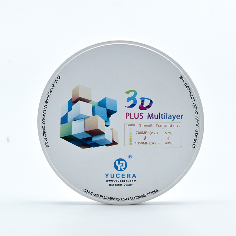 Blocco in zirconio dentale YUCERA 3D Posterior Bridge Material | Resistenza 1200MPa e 45% Traslucenza