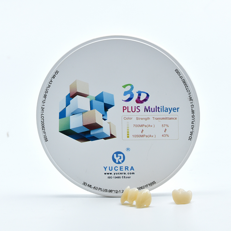 Blocco in zirconio dentale YUCERA 3D Posterior Bridge Material | Resistenza 1200MPa e 45% Traslucenza