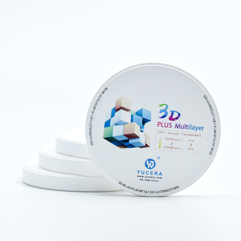 Blocco in zirconio dentale YUCERA 3D Posterior Bridge Material | Resistenza 1200MPa e 45% Traslucenza