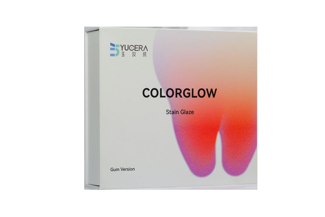 Kit di colorazione e smaltatura in ceramica di zirconio Yucera a 18 colori Natural Glow per creazioni di laboratorio odontotecnico