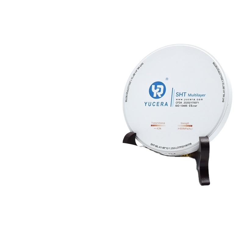 Dental Zirconia Disc 98mm  YUCERA ST-Multilayer (1200MPa/45-55% Trans.) | Exocad/ Ready