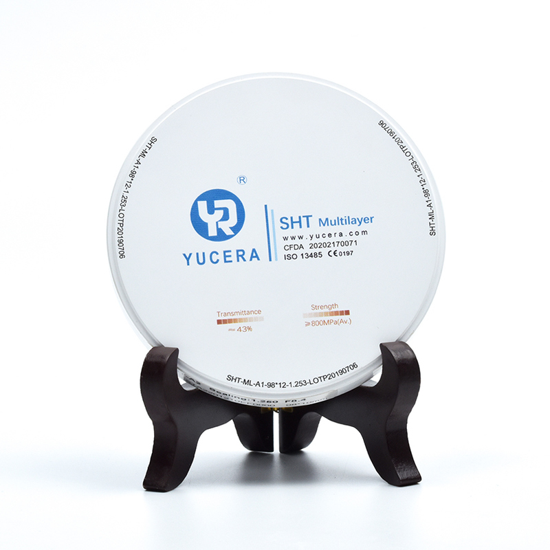 Dental Zirconia Disc 98mm  YUCERA ST-Multilayer (1200MPa/45-55% Trans.) | Exocad/ Ready