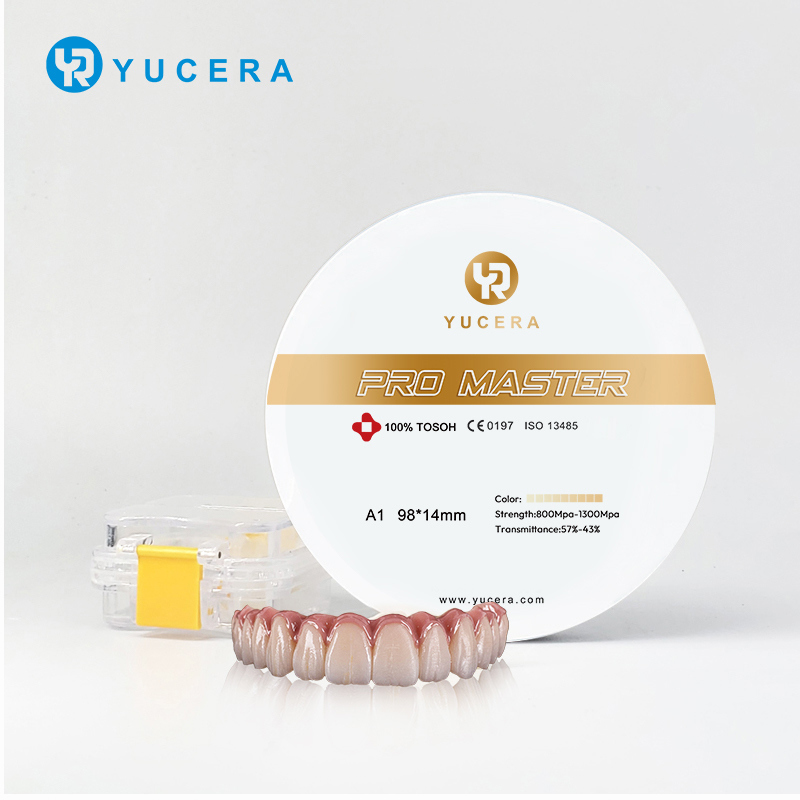 Blocco in zirconia dentale Yucera Pro Master 95mm Dimensioni precise Adatto a una varietà di soluzioni di restauro dentale