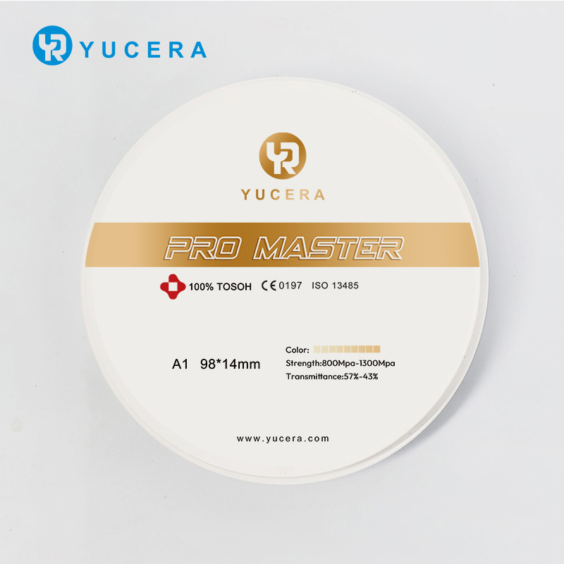 Blocco in zirconia dentale Yucera Pro Master 95mm Dimensioni precise Adatto a una varietà di soluzioni di restauro dentale